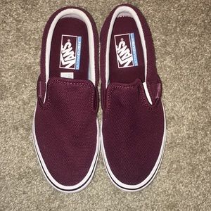 BRAND NEW!! Maroon slide on Vans